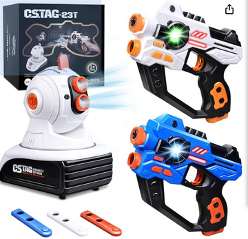 Laser Tag, 2 Lazer Toy Gun of Projector with Digital LED Score Display, Gifts for Kids, Teens, Adults, Shooting Battle Games with 3 Targets, Birthday Gift Toys for 6 7 8 9 10 11 12+Year Old Boys Girls